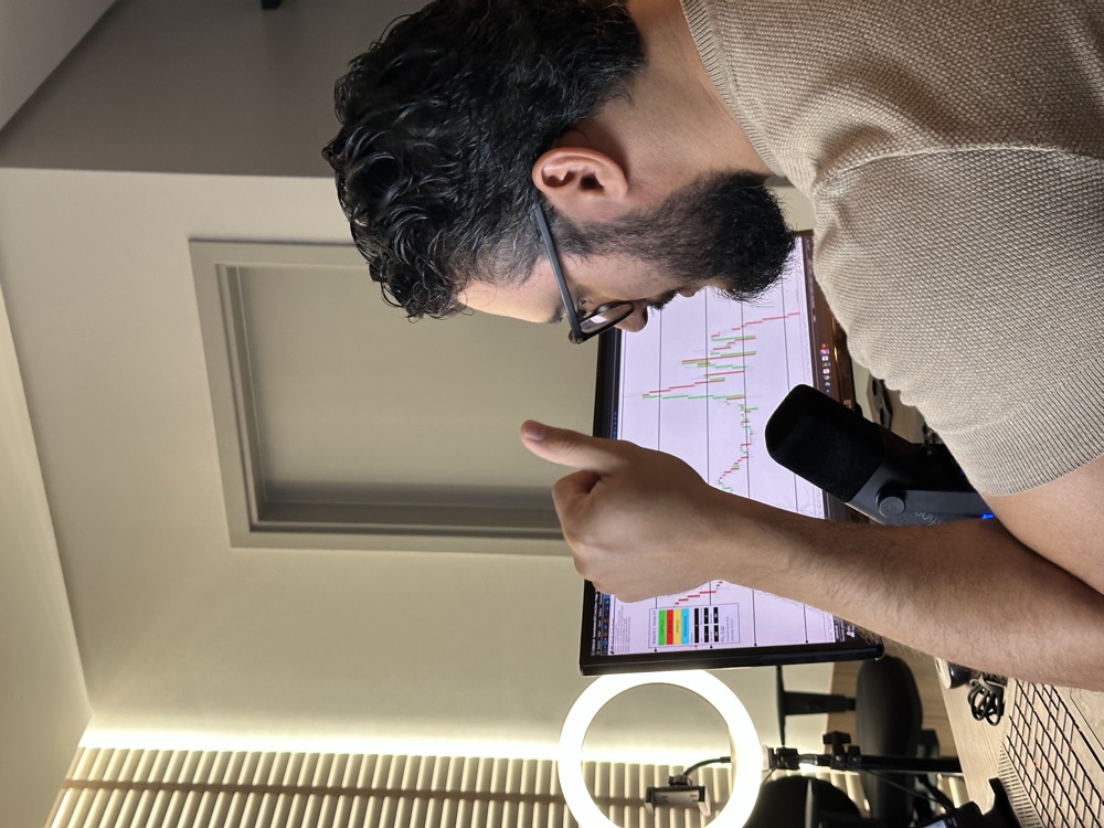 Guilherme operando ao vivo na sala